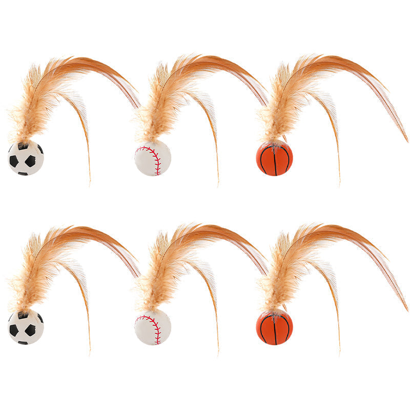 š„2025 HOT SALEš± Interactive Cat Bouncy Ball with Feather