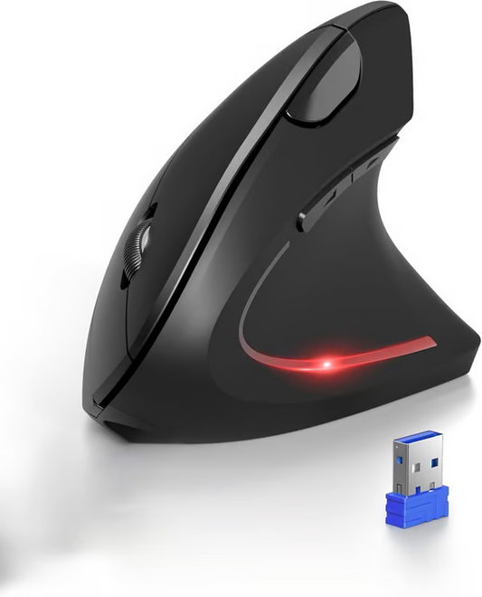 Ergonomic vertical optical wireless USB rechargeable mouse
