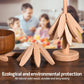 🎅Xmas Sales - 50% OFF🎄✨Natural Tree Trivet Set - 4 Wooden Trivets & 1 Stand Like a Christmas Tree