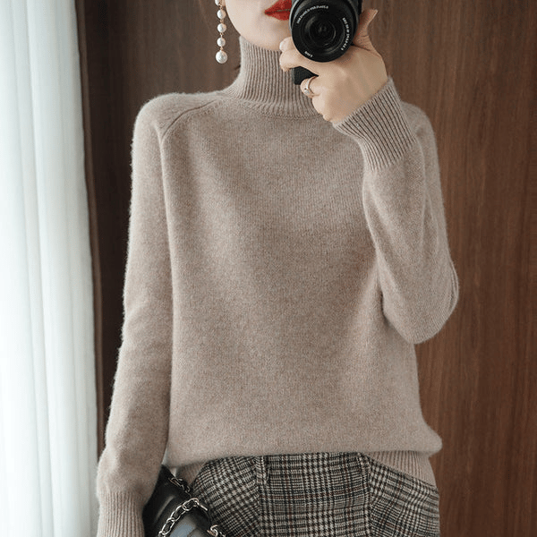 🔥Women's Solid Turtleneck Knit Sweater
