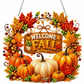 🍂 Autumnal pumpkin wreath with a diamond pattern to hang up – Complete DIY kit