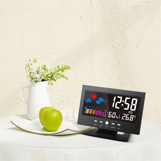 🔥Sale 49%🔥Digital LED Temperature Humidity Monitor Weather Forecast LED Table Alarm Clock
