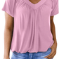 ⏰LIMITED HOT SALE JUST ￡13.99!!💥Women's Casual Pleated V-Neck Short-Sleeve Top