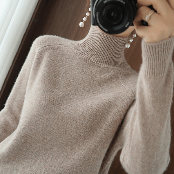 🔥Women's Solid Turtleneck Knit Sweater