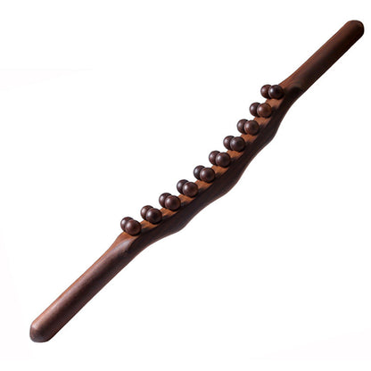 💆‍♀️✨ Buy 2 get 1 free! 19-Bead Wooden Body Massage Roller – Natural Beech Wood, Ergonomic Grip & Full-Body Relaxation