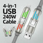 🔥4-in-1 USB Charging Cable mFish fast charging MAX 240W