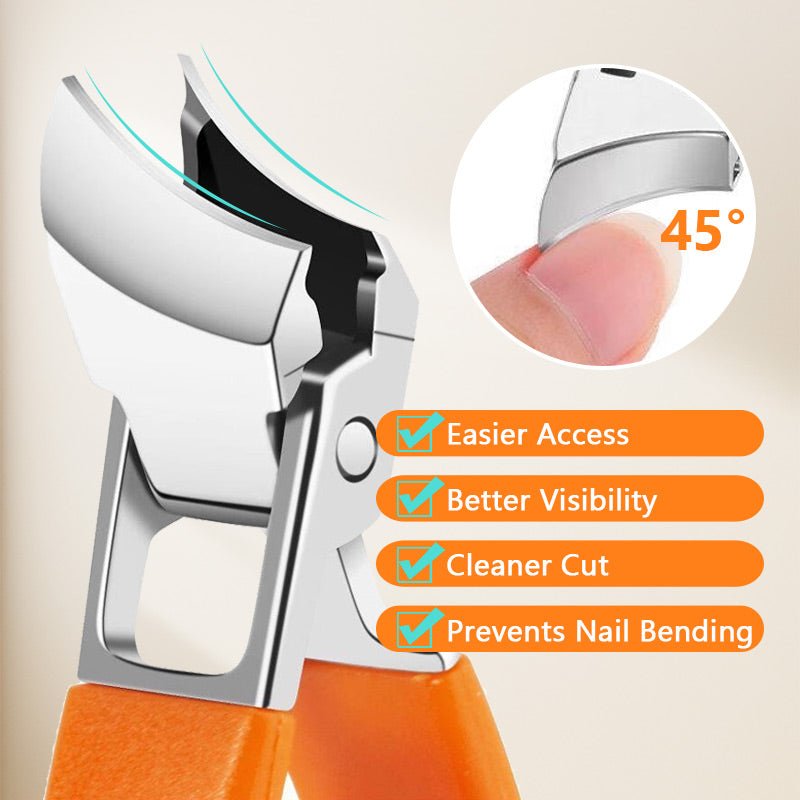 💯HOT SALE🔥Wide Jaw Opening Anti-Splash Slanted Nail Clipper