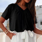 ⏰LIMITED HOT SALE JUST ￡13.99!!💥Women's Casual Pleated V-Neck Short-Sleeve Top