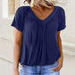 ⏰LIMITED HOT SALE JUST ￡13.99!!💥Women's Casual Pleated V-Neck Short-Sleeve Top