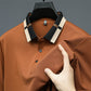 Men's Stretch Ice Silk Short Sleeve Lapel T-shirt