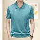 Men's Casual Breathable Smooth Fabric Lapel Short Sleeve T-Shirt