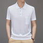 Men's Casual Breathable Smooth Fabric Lapel Short Sleeve T-Shirt
