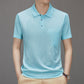 Men's Casual Breathable Smooth Fabric Lapel Short Sleeve T-Shirt
