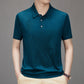 Men's Casual Breathable Smooth Fabric Lapel Short Sleeve T-Shirt