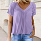 ⏰LIMITED HOT SALE JUST ￡13.99!!💥Women's Casual Pleated V-Neck Short-Sleeve Top