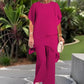 💝Summer Fashion Chiffon Ladies Plus Size Two Piece Set