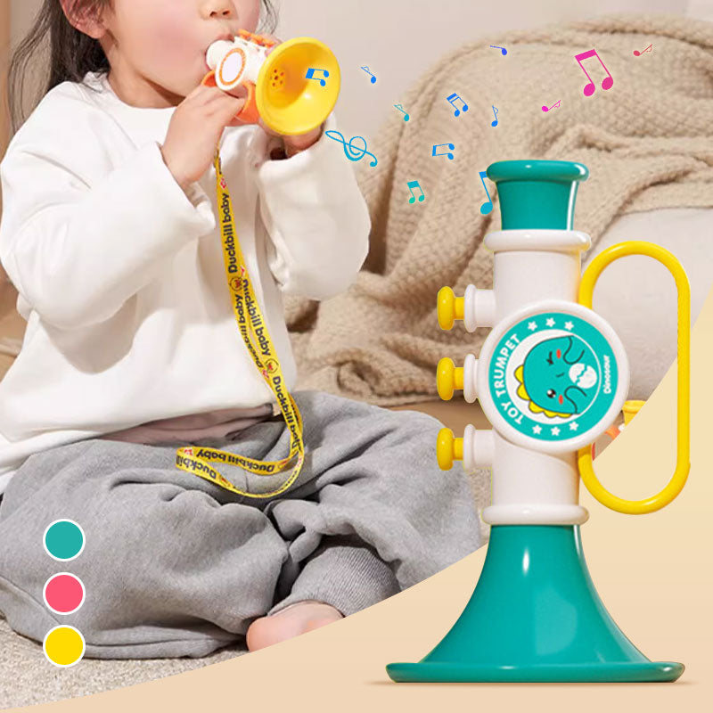 Children's Cartoon Trumpet Toy with Portable Lanyard