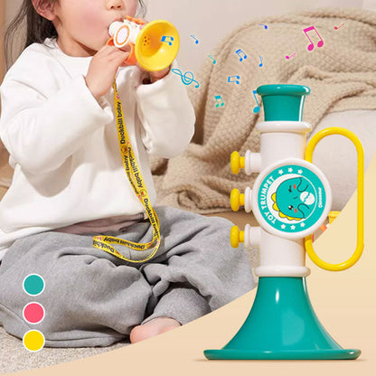 Children's Cartoon Trumpet Toy with Portable Lanyard