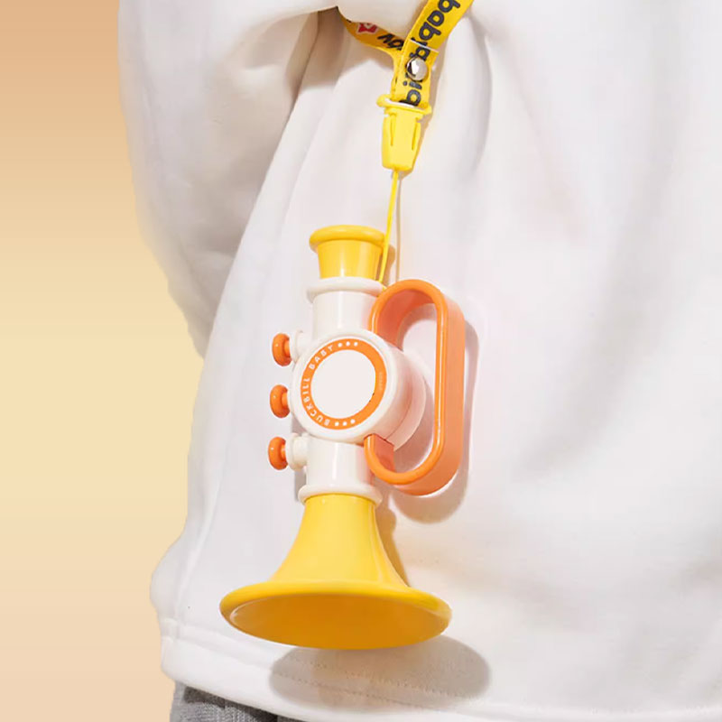Children's Cartoon Trumpet Toy with Portable Lanyard
