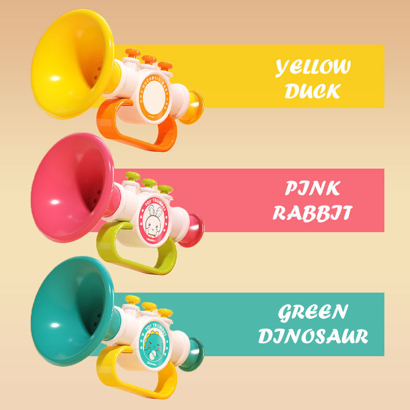 Children's Cartoon Trumpet Toy with Portable Lanyard