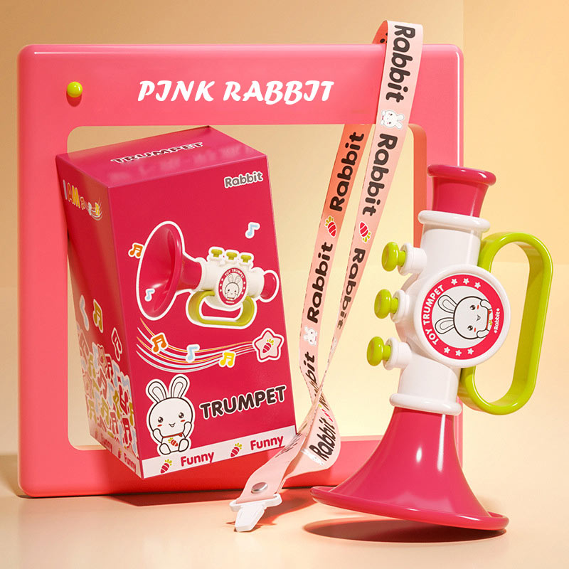 Children's Cartoon Trumpet Toy with Portable Lanyard
