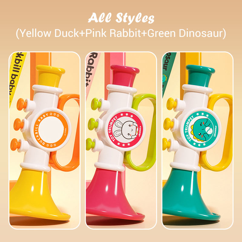 Children's Cartoon Trumpet Toy with Portable Lanyard