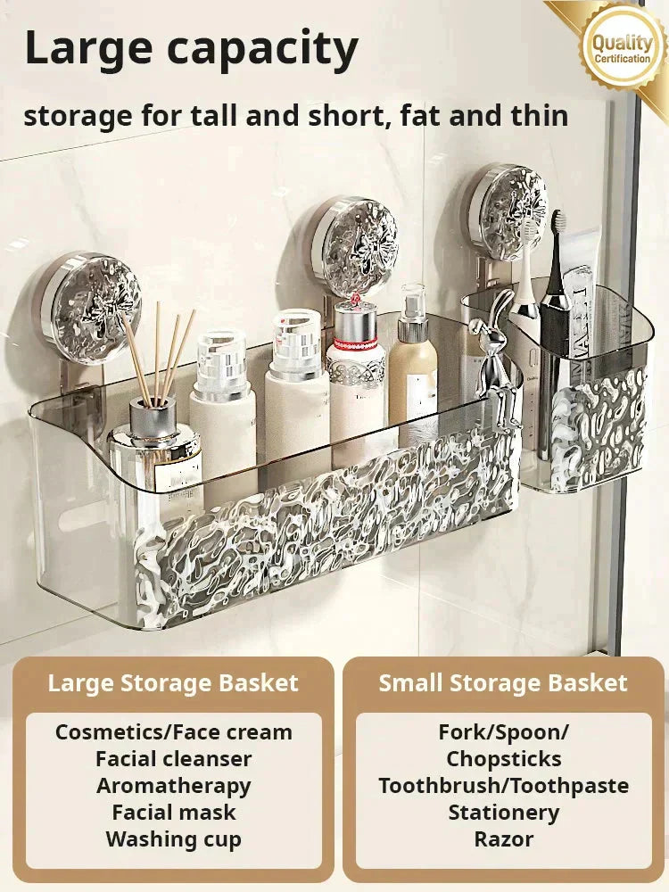 🔥 LAST DAY PROMOTION - 70%OFF 🔥 🛁✨Light Luxury Style Glacier Pattern Suction Cup Shelf