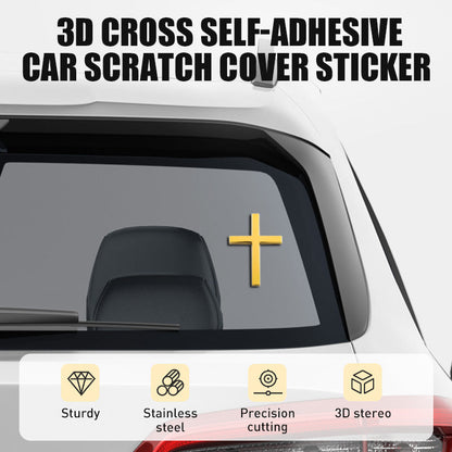 ✝️ 3D Cross Metal Jesus Christ Cross Badge Stickers✨Car Scratch Cover Sticker