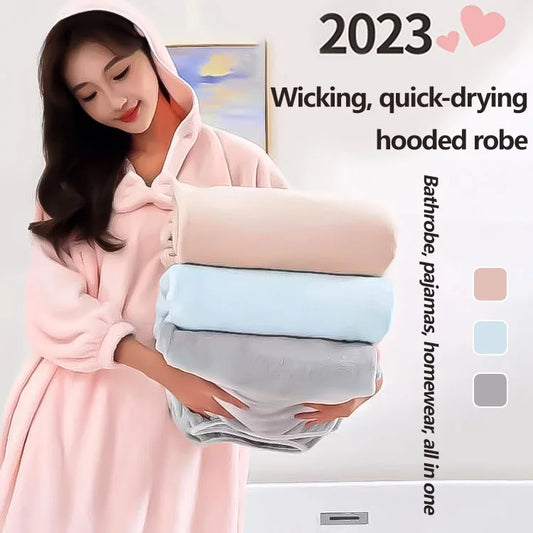 Unisex Ultra-Absorbent & Quick-Dry Hooded Bathrobe