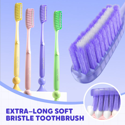 Extra-Long Soft Bristle Toothbrush With Suction Cup Base