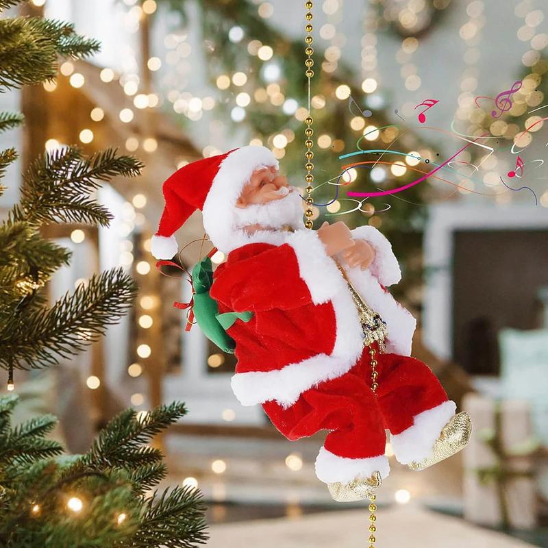 🎁Early Christmas Hot Sale 50% OFF🎅Electric Fireplace Climbing Santa Claus Musical Toys