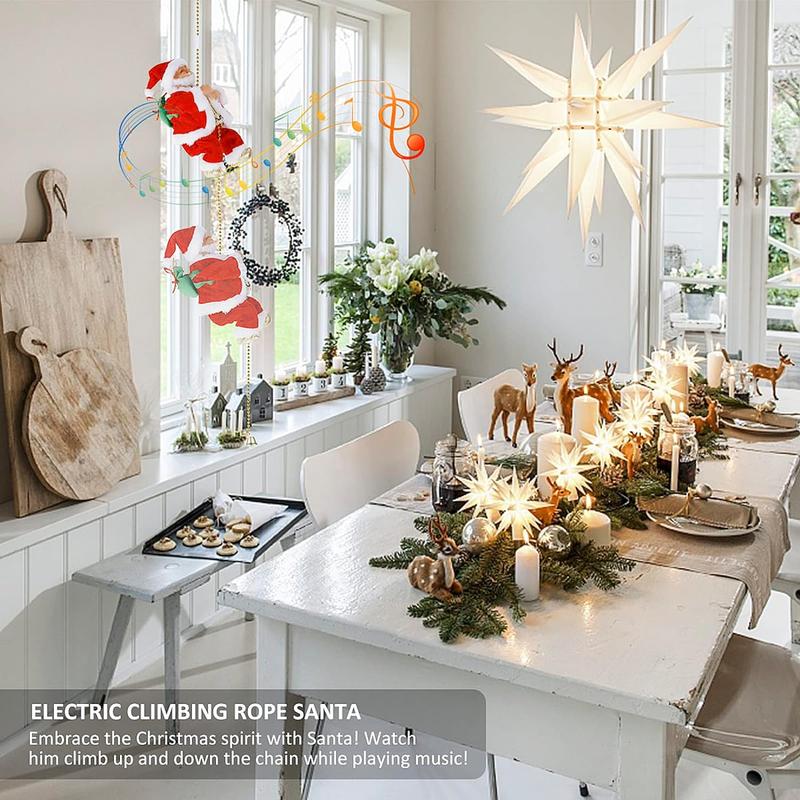 🎁Early Christmas Hot Sale 50% OFF🎅Electric Fireplace Climbing Santa Claus Musical Toys