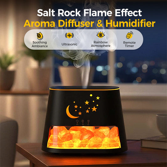 Salt Rock Flame Effect Aroma Diffuser & Humidifier