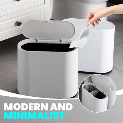 Multipurpose Slim Trash Can with Press Top Lid
