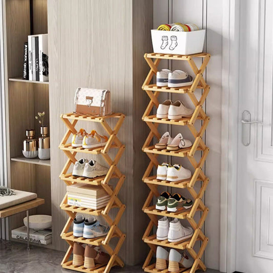🔥50% discount while stocks last!🎉Durable, foldable bamboo shoe rack