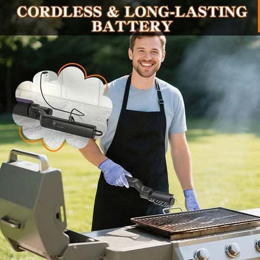 Cordless electric grill brush cleaner
