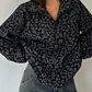 Women's Leopard Print Half Zip-Up Sweatshirt