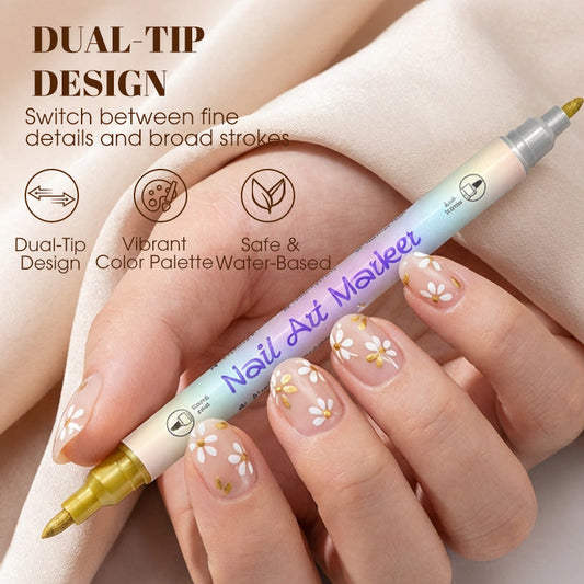 ⏳50% OFF Limited Offer💅Dual‑Tip Nail Art Pens🖌️