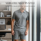 💞50K+ SOLD!💥🩳Men's Diamond Print 2-Piece Set – Ready in seconds! Soft, breathable top with easy shorts. No fuss, just style. Perfect for garden BBQs or coffee dates.