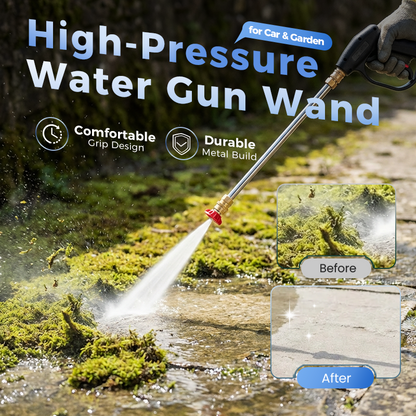 💦🚿 High-pressure water gun – 3 interchangeable nozzles, durable aluminium alloy & powerful