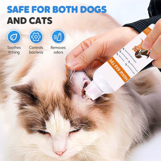 🔥Pet Ear Cleaning Ear Drops For Cats And Dogs - To Remove Earwax And Ear Mites - Ear Canal Cleaning Solution