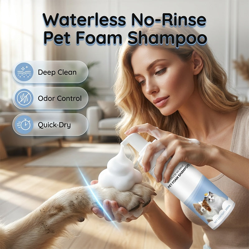 Waterless No-Rinse Pet Foam Shampoo