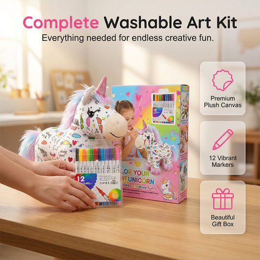 🦄Last day sale 60% OFF🔥DIY Color-In Unicorn Plush Toy Kit