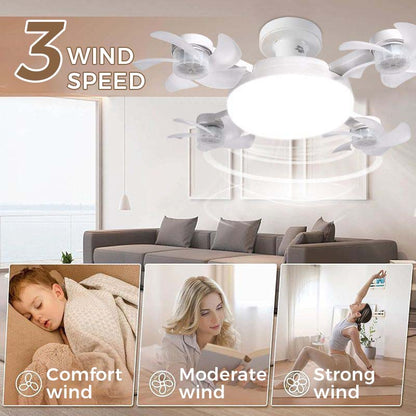 🌀 New ceiling fan light with E27 socket – 2-in-1 quiet LED fan with remote control, energy-efficient combination of cooling and lighting for the home and bedroom