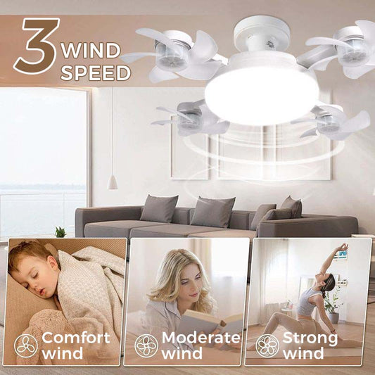 🌀 New ceiling fan light with E27 socket – 2-in-1 quiet LED fan with remote control, energy-efficient combination of cooling and lighting for the home and bedroom