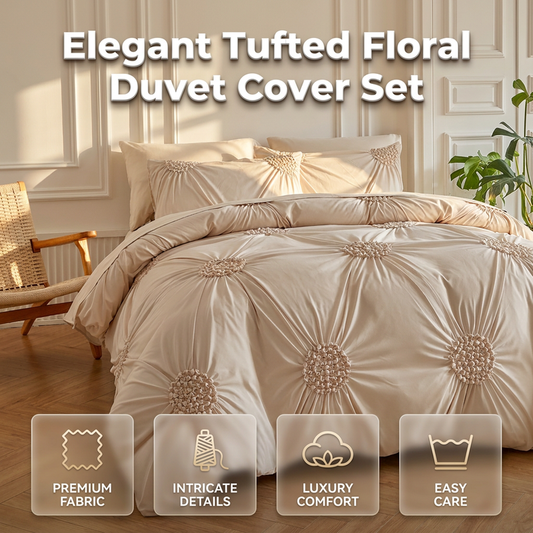 🛏️ 50% OFF !!!☁️Elegant Pinch Pleat Duvet Cover Set