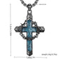 💞50K+ SOLD!✨Statement Cross Pendant – Crown of Thorns, Blue Stone Inlay, Vintage Edge 🖤