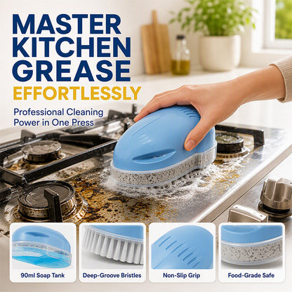 🧽50% OFF NOW ! 🧼Kitchen Oil Cleaning Brush with Built-in Soap Dispenser – Non-Slip Deep Clean Scrub Brush for Stove Dish Pot Household Kitchen Use