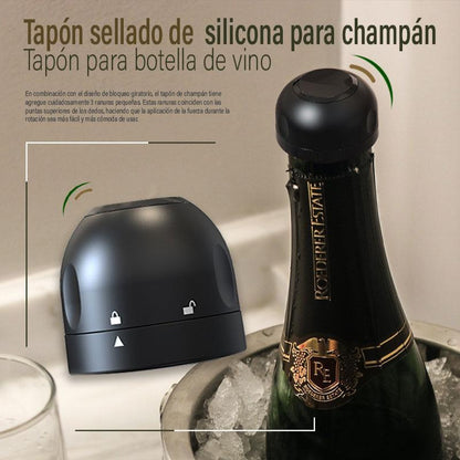 🍾50% OFF NOW! Twist‑Lock Wine and Champagne Bottle Stoppers, Reusable Silicone Sealed Sparkling Wine Bottle Preserver, Leak‑Proof Twist Lock Bottle Cap for Champagne, Prosecco & Sparkling Wines