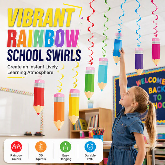 Colorful Pencil Hanging Swirl Party Decorations